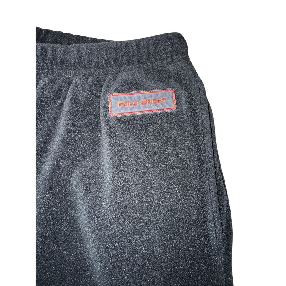 Polo Sport Ralph Lauren Fleece Pants Mens Black Polartec Ankle Zip 90s Small - Picture 4 of 9